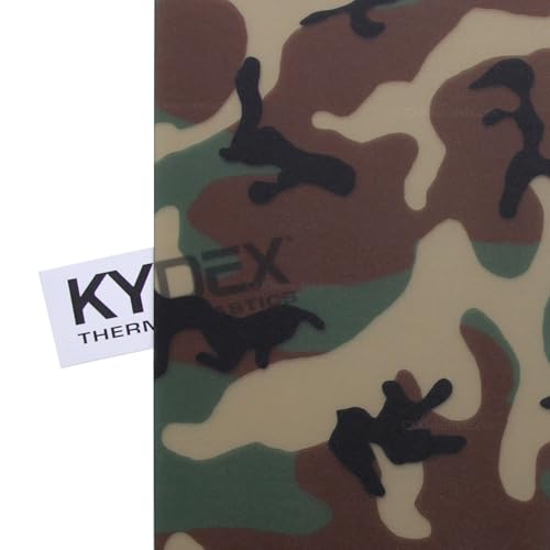 Image of KYDEX Thermoform Sheet - (P1 Texture) - (Infused Print) - (12in x 12in) - (Woodland Camo - Desert Glass) - (1 Sheet) - (for Holster Making & Hobby) - (USA Made)