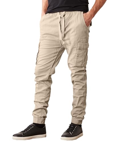 Galaxy by Harvic 3-Pack Men's Super Flex Stretch Cargo Jogger Pants – Modern Fit, 4-Way Stretch, and All-Day Comfort2