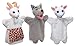 Produktbild Set 3-Fach Plüsh Handpuppe Tierhandpuppen Wolf und Ziege 34 cm, Ideal für Puppentheatre und Rollenspiele, für Kinder Baby Jungen Mädchen