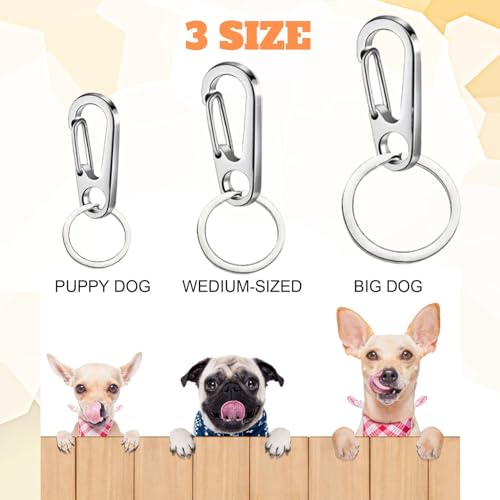 Dog Tag Clip 6 Pieces Key Ring Clips with 18 Pieces Stainless Steel Ring, Durable Dog ID Tag Holder Easy Change Pet Tag Clip Suitable for Cats Dogs Collars and Harnesses Within 1.3×0.6IN Dog Tag Clip 6 Pieces Key Ring Clips with 18 Pieces Stainless Steel Ring, Durable Dog ID Tag Holder Easy Change Pet Tag Clip Suitable for Cats Dogs Collars and Harnesses Within 1.3×0.6IN