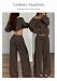 TFNOSIZE Damen Zweiteilige Loungewear Co Ord mit Oberteil und weitem Bein, gestrickter Zwei-Wege-Ausschnitt für Zuhause und Reisen, dunkelbraun, M