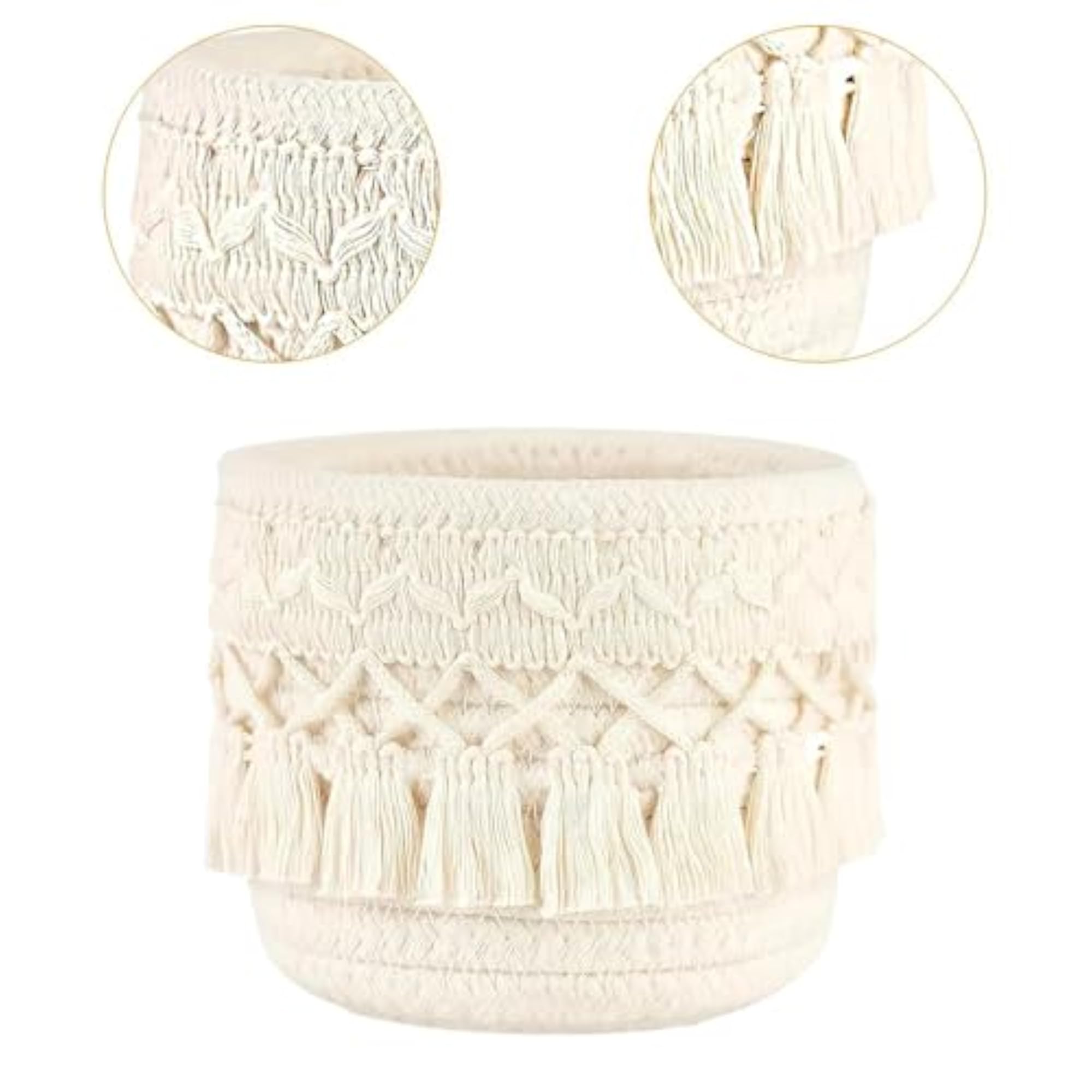 Woven Rope Basket Cosmetic Display Case