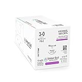 Veterinary Sutures Vet-Cryl 3-0, 3/8 Round 19mm Reverse Cutting Needle (Comparable to Vicryl)