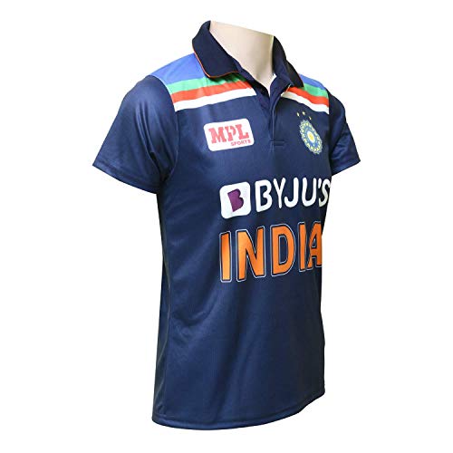 KD India Jersey Cricket Dri Fit Retro Theme T-Shirt Uniform Half Full Sleeve ODI Supporter Jersey 20-21 Plain Half Sleeve 38 - Thumbnail 2