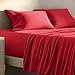 Bare Home Super Soft Fleece Sheet Set - King Size - Extra Plush Polar Fleece, No-Pilling Bed Sheets - All Season Cozy Warmth (King, Red)