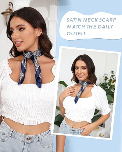 AWAYTR 23” Satin Bandanas for Women Head Scarf Like Silk Scarf for Hair Scarf Satin Neck Scarf Silk Hair Bandana Headscarf4