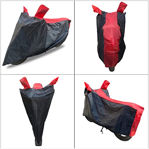 Image of Hunter 350 Two Wheeler Bike Cover Accessories - Dustproof - UV Protection - Premium Bike Cover Black Red