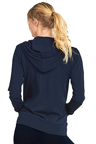 Sofra Women's Thin Cotton Zip Up Hoodie Jacket (XL, Navy)