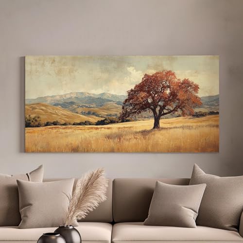 Tableau impressionniste Chêne solitaire Heure dorée pour évader votre esprit - 2