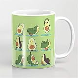 Material: Cerámica. Taza de yoga de aguacate, guacamole lindo, veganos y vegetarianos