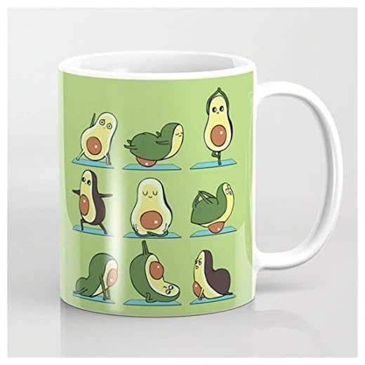Taza de yoga de aguacate, guacamole lindo, veganos y vegetarianos