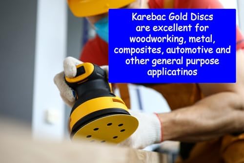 Karebac LR5C80 Premium Gold 5" PSA 80 Grit C-Weight Aluminum Oxide Stearated Sanding Discs 100 Discs/Linkroll image 5