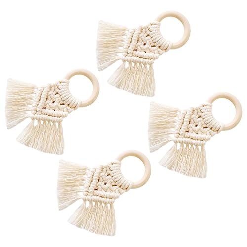 Alipis 4 Piezas Anillos de Servilleta Tejidos Mano Rural de Decorativos y Ligeros para Mesa Elegante