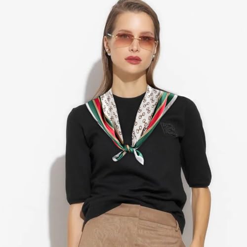 Square Scarf for Women Fashion Neck Accessory Lightweight Hair Wrap for Office Travel Business Evening Daily Wear