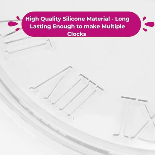 Image of Clock Mould, 12 inch Round Resin Mould with Roman Numerals, Transparent Silicone, Handmade Crafts Set for Beginners (12 inch)