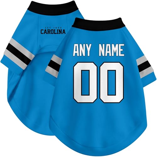 Image of Carolina Dog Clothes Jersey Style Personalized Pet T Shirt with Custom Name Number for Small Medium Large Dogs