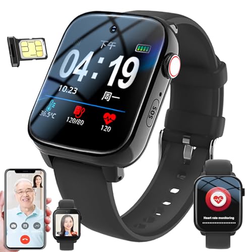 Reloj Inteligente 4G, Con Detección De Caídas, Llamada De Emergencia SOS, Rastreador GPS, Monitoreo De Salud, Videollamadas HD, Resistente Al Agua, Pulsera Antipérdida Para Personas Mayores