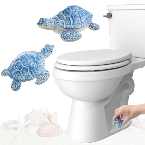 Nogeqi 2 Pcs Toilet Bolt Covers Decorative, Turtle Toilet Bolt Caps, Sea Turtle Toilet Screw Cover Caps for Coastal Bathroom Accessories Decor