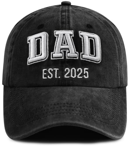 Image of SHANVANKE Funny Dad Est 2025 Hat for Men, Adjustable Cotton 3D Embroidered Daddy Baseball Cap