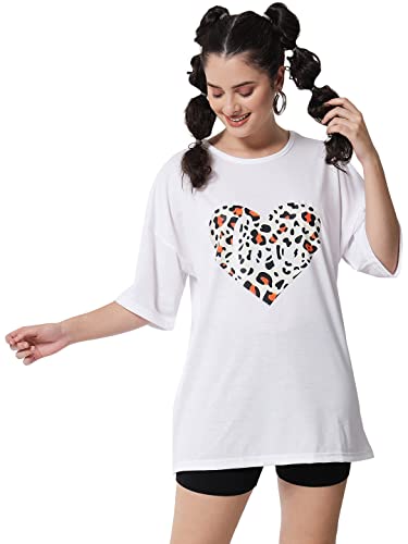 Image of KOTTY Women's Oversized T-Shirts | Cotton Blend||Stylish Prints & Solids||Long Length||Loose fit