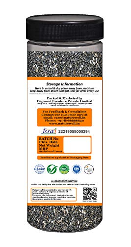 Image of Naturewell Chia Seeds (Raw ) for Weight Loss with Calcium, Iron, Vitamin, Protein, Folic Acid and Dietary Fibre (4 X 200 Gram) 800 G