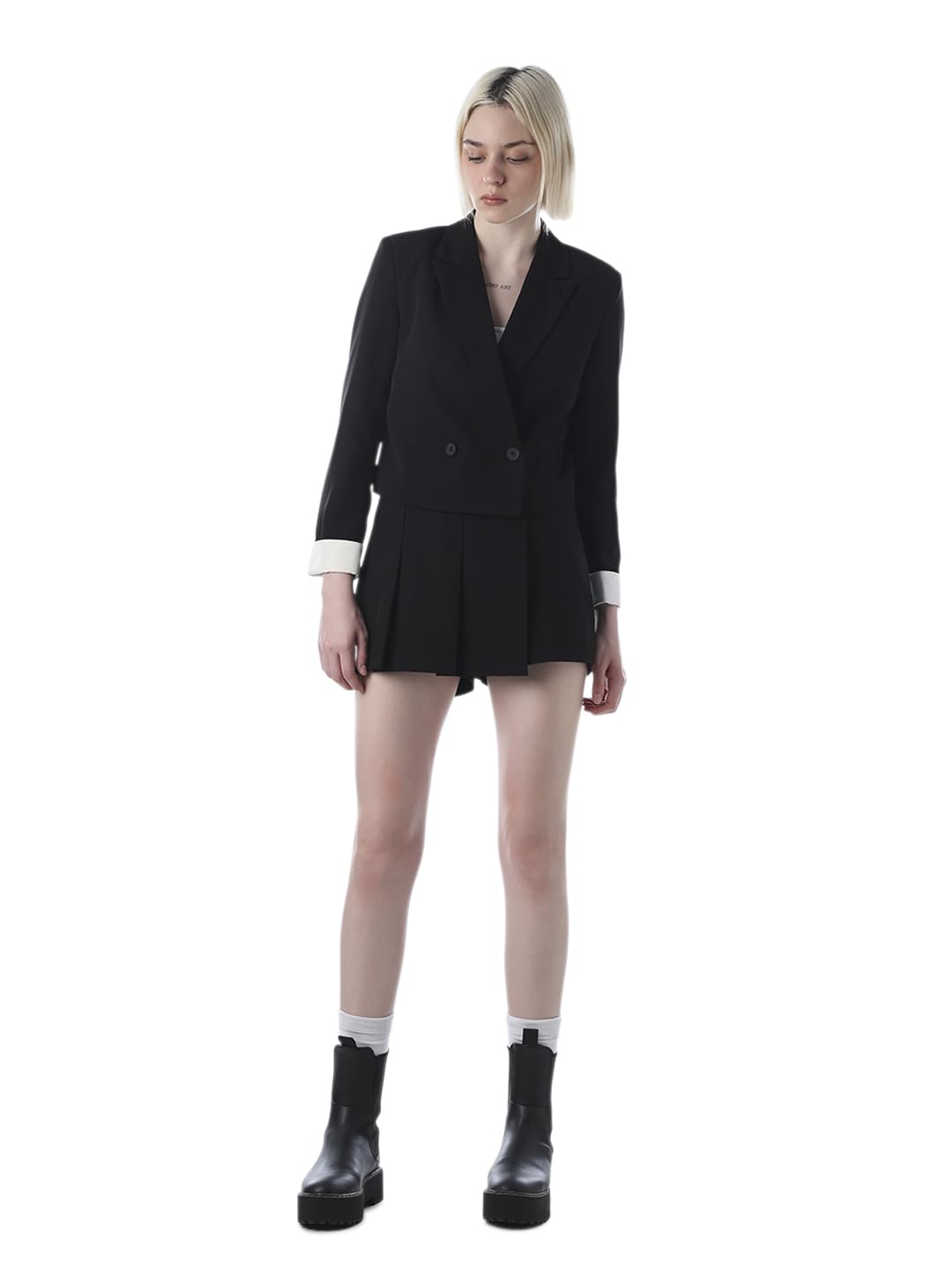 only Tailored Fit Double-Breasted Crop Blazer-picture-23