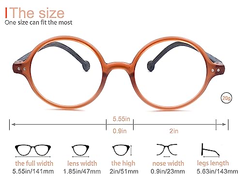 Image of Round Reading Glasses for Women Men Blue Light Blocking Circular Readers Unisex Ultra Lightweight Circle Eyeglasses