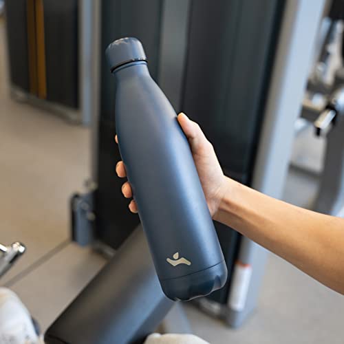Image of Konokyo Insulated Water Bottles,17 oz Double Wall Stainless Steel Vacumm Metal Flask for Sports Travel,Navy Blue