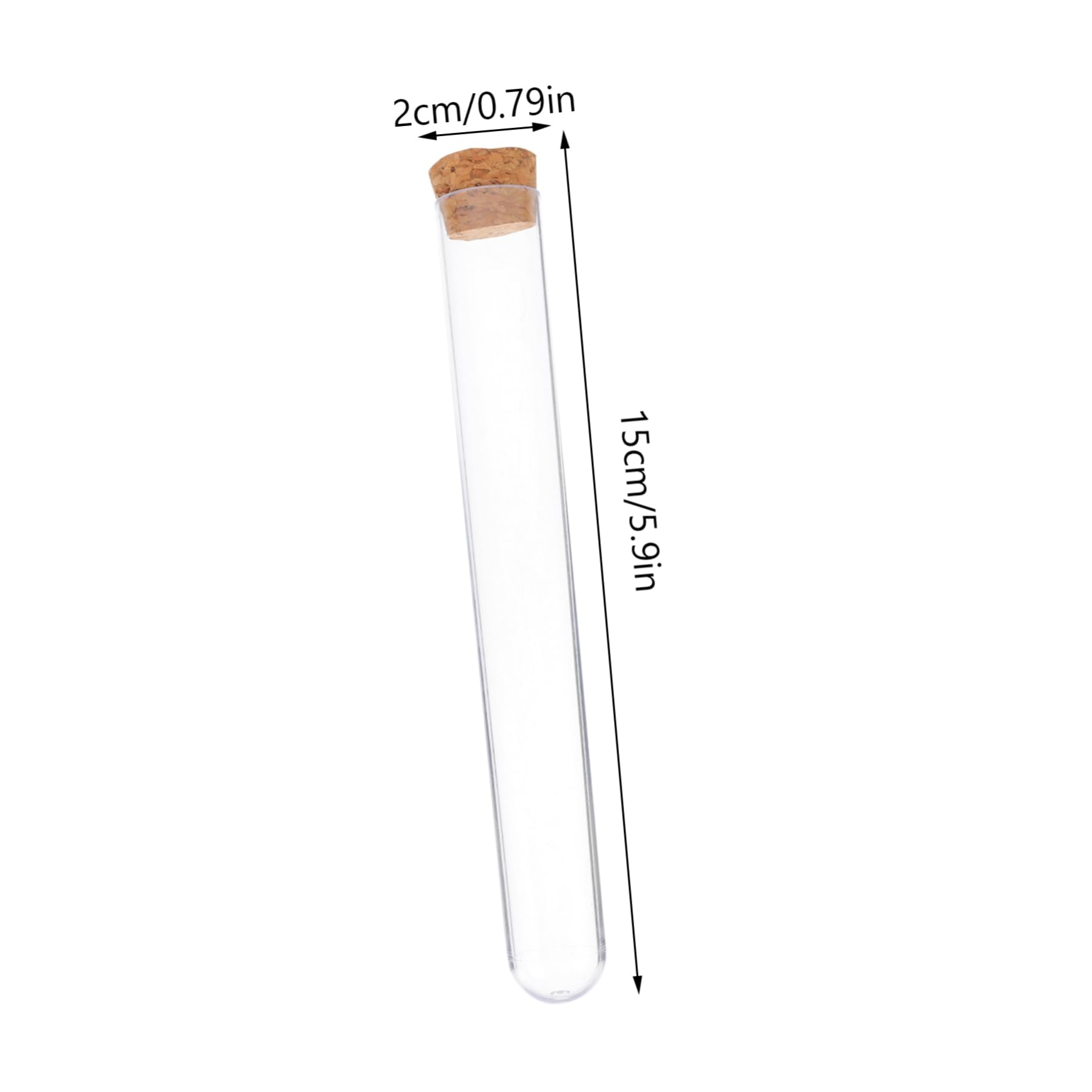 NAMOARLY 25pcs Wooden Cover for Test Tube Clear Candy Tubes Candy Beads Sample Storage Sand Art Bottles DIY Cosmetic Tubes Empty Hot Cocoa Containers Test Tube and Funnel Chemistry Tube