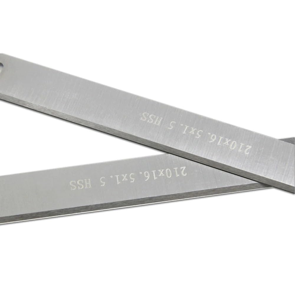 2 Piezas HSS Cuchilla de cepilladora 210mm, 210mm Cuchillas Cepilladoras Para Planeador Maquinaria De Carpintería, 210 x 16.5 x 1.5mm
