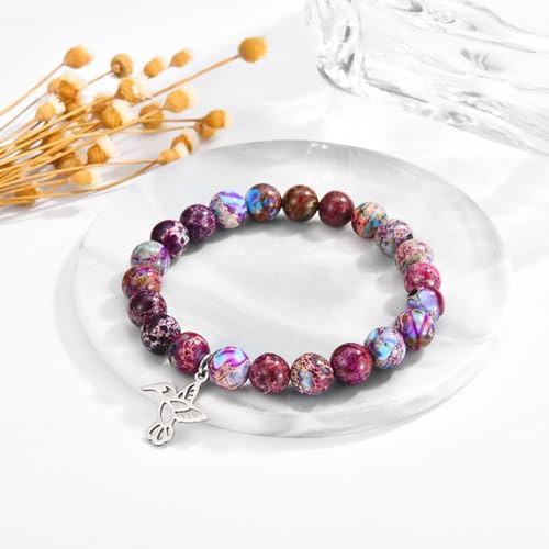 Leyung Hummingbird Gifts for Women, Inspirational Hummingbird Bracelet Jewelry Gifts, Christmas Birthday Retirement Gifts for Her Women Friends Sisters Mom2