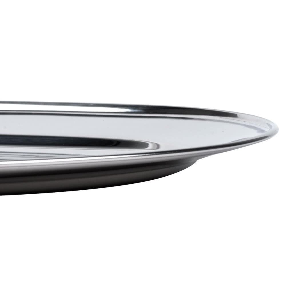 Dynore Stainless Steel Heavy Oval Serving Tray - Rice, Snacks & Starter Tray - Image 2 thumbnail