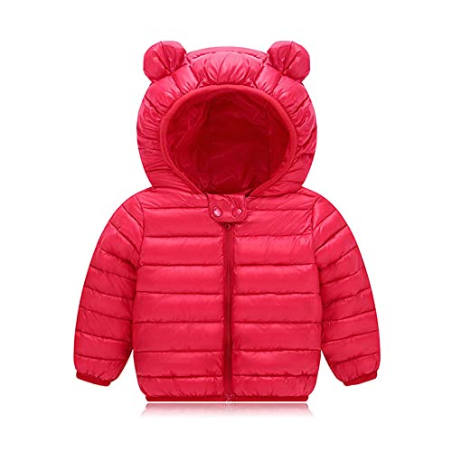 Reviews de Chaquetas para Niña , listamos los 10 mejores. 42 Abrigos de invierno para niños y niñas, color sólido, con capucha y cremallera, chaqueta gruesa para niños y niñas, Rojo, 12-18 Meses