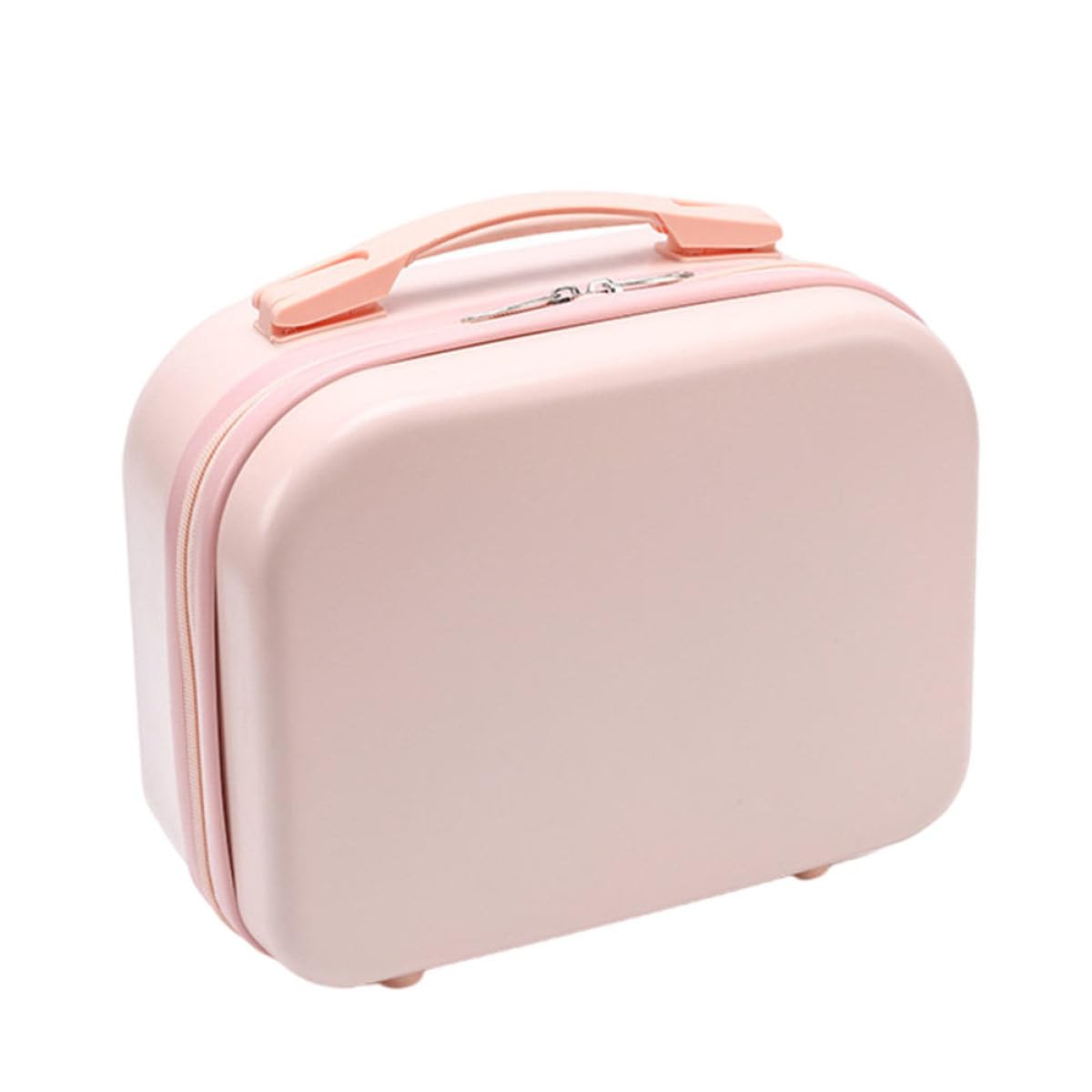 SOLUSTRE Leichte Kosmetiktasche aus Abs für Damen Tragbarer Schminkkoffer mit Aufhängehaken für Reisen und Ausflüge Kompakter Make Up Organizer in Rosa