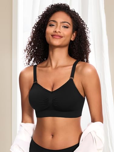 HBselect Wireless Bras for Women Comfortable Cami Bras Women's Bralettes No Underwire Adjustable Seamless Bra 4Pcs Sports Bra4