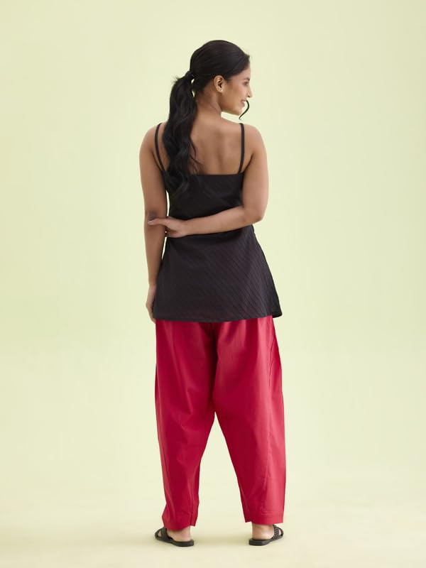 Image of GO COLORS Soft Cotton Salwar for Women | Relaxed Fit, Mid Rise, Ankle Length, Drawstrings