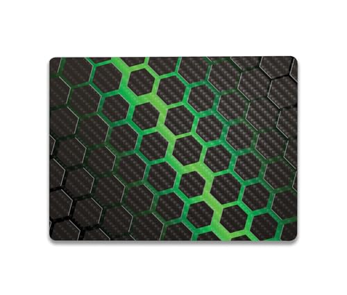 Image of MightySkins Carbon Fiber Skin Compatible with Microsoft Surface Laptop Go 3 (2023) Full Wrap Kit - Green Hex | Protective, Durable Textured Carbon Fiber Finish | Made in The USA