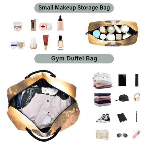 Large Travel Duffel Bag, Dog and Sunshine Sports Tote Gym Bag, Shoulder Weekender Overnight Bag for Women Men, Carry On Luggage with Toiletry Bag4