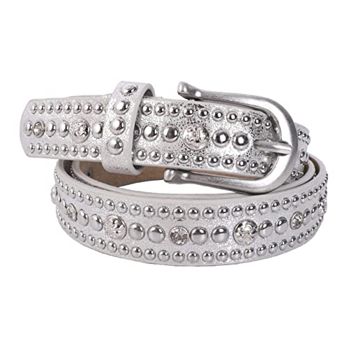 Ceinture en cuir cloutée style western pour femme robuste qui ne se déforme pas