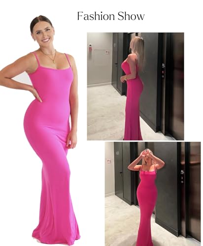 Image of Popilush Maxi Bodycon Dress with Built in Bra, Long Shapewear Dresses | Tummy Control, Floor-length, Formal Occasions, Wedding Guest and Engagement