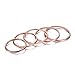 CANDYFANCY 925 Sterling Silver 1.2mm Stacking Midi Thin Rings Forefinger Ring Knuckle Rings Band Rose Gold Ring Size 6.75