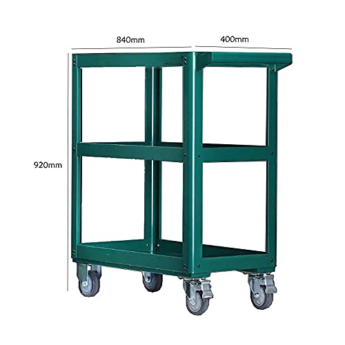 Allzweck-Werkzeugwagen Metall-Multifunktions-Teilewagen auf Rädern Service-/Gebrauchswagen mit DREI Fächern Werkstattwagen für den Garten im Freien – Bild 5