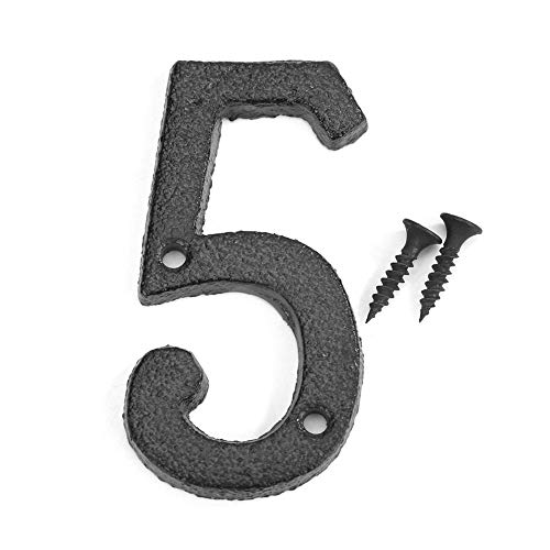 Avvitare il numero di porta della casa nera, compatibile con la maggior parte dei tipi di porte, compresi legno, PVC e composito