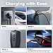 VDLPOWERVP Level 1/2 EV Charger for Tesla 16Amp, Electric Vehicle Portable Charger with 28FT Cable, 3.5KW Home EV Charging Station for J1772 Electric Cars,110V-240V, NEMA 6-20 & NEMA 5-15 Plug