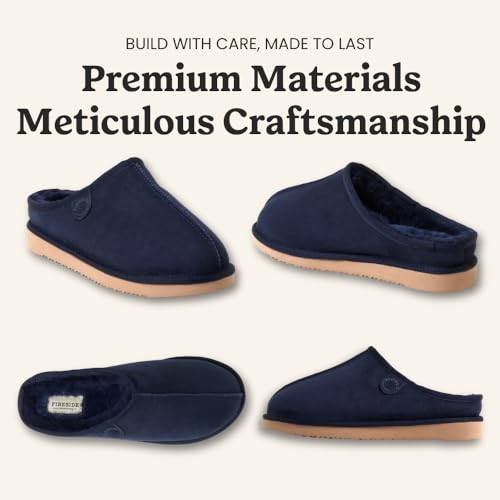 Image of Fireside by Dearfoams Men's Grafton Shearling Indoor /Outdoor Clog | Casual Slippers