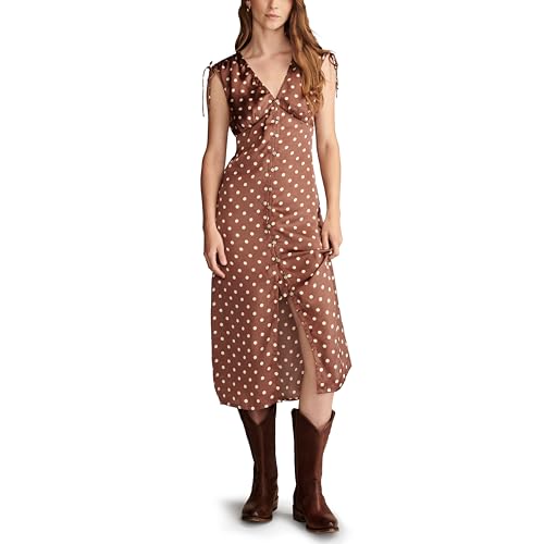 Image of Lucky Brand Women's Satin Button Through Midi Dress