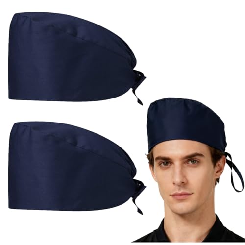 YUVKIN 2 Pezzi Cuffia Infermiera Regolabile con Bottone, Cuffie Chirurgiche