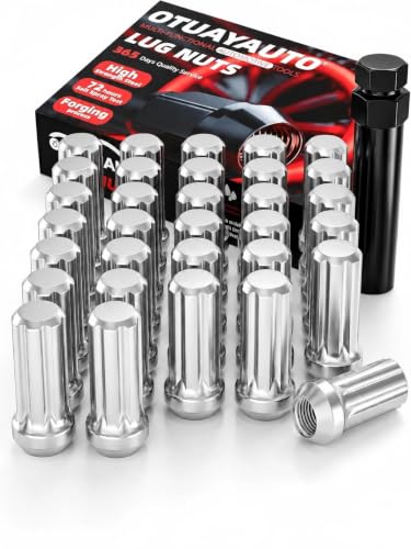 Image of OTUAYAUTO M14x1.5 Spline Lug Nuts with Socket Key 32PCS - Replacement