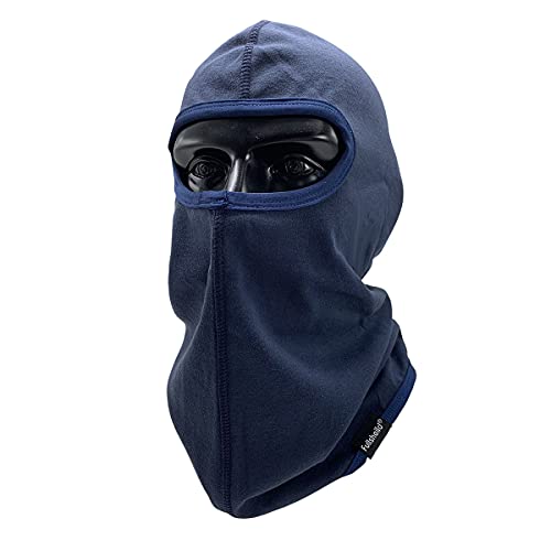 Fullsheild Full Face Mask Men Women FR Welding Hood Cotton Balaclava Flame Resistant Hard Hat Liner Neck Cover Windproof for Welder Firefighter Gear Motorcycle Navy One size