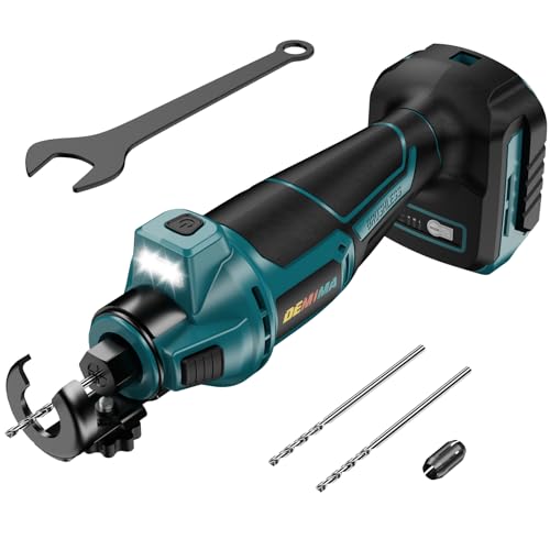 Cordless Drywall Cut-Out Tool Compatible with Makta 18V Battery 3 Speed Adjustable Brushless Rotary Saw with Up to 30000 RPM Compact Spiral Saw Kit for Wood Drywall Tiles plastic (Tool Only)